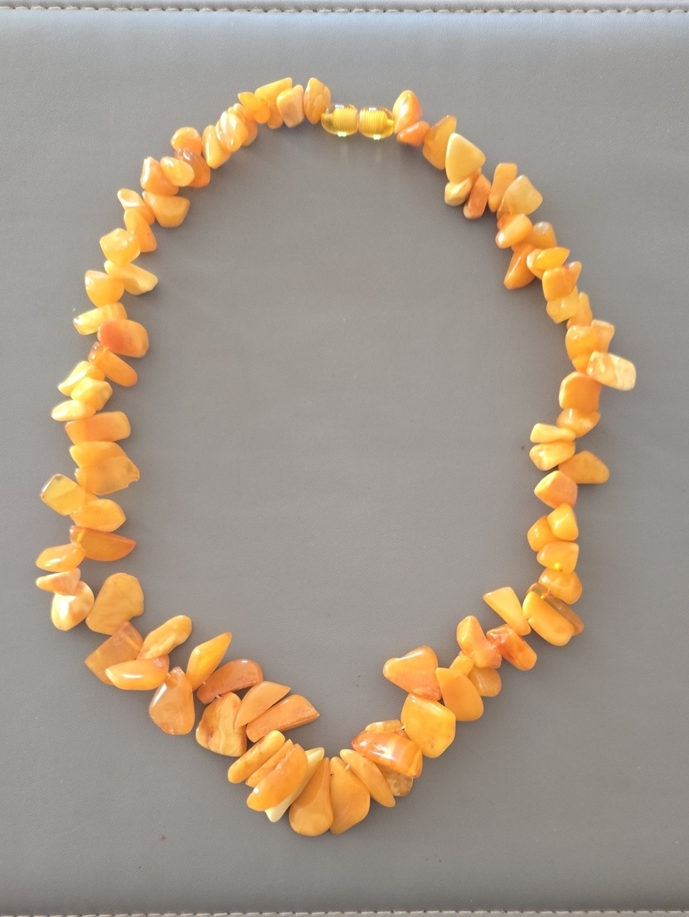 Vintage Baltic Butterscotch Egg Yolk Amber Nugget Necklace